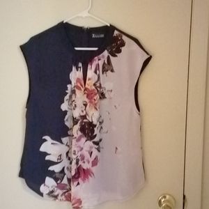Navy floral dress shirt